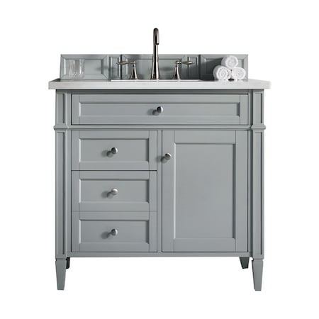 James Martin Vanities Brittany 36in Single Vanity, Urban Gray w/ 3 CM Arctic Fall Solid Surface Top 650-V36-UGR-3AF